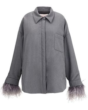 Valentino Feather Jacket - Gray