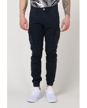 Gas Blue Cotton Cargo Pants
