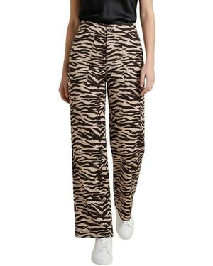 Street One Brown Viscose Casual Pants - Black