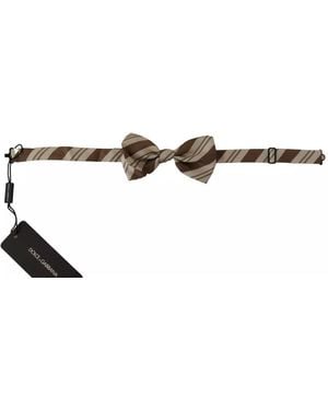 Dolce & Gabbana Patterned Adjustable Neck Bow Tie - Black
