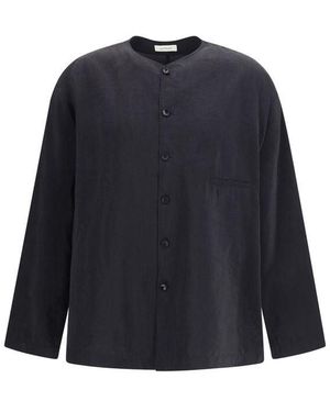Lemaire Black Silk Shirt - Blue