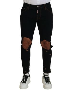 DSquared² Black Cotton Skinny Pants