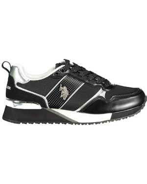 U.S. POLO ASSN. White Eco Suede Sneaker - Black