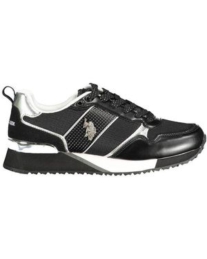 U.S. POLO ASSN. White Eco Suede Sneaker - Black