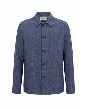 Malo Blue Linen Men's Jacket