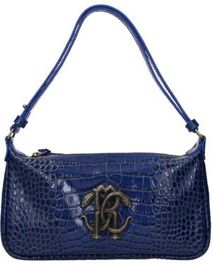 Roberto Cavalli Blue Leather Handbag