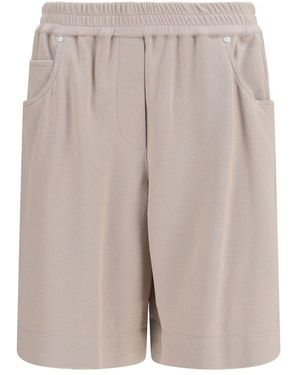 Brunello Cucinelli Beige Cotton Bermuda Shorts - Grey