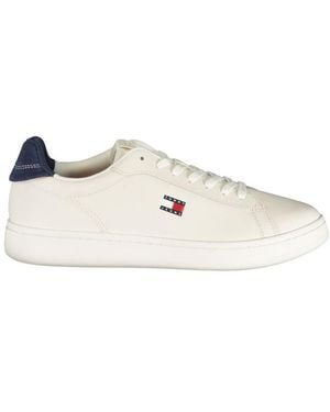Tommy Hilfiger White Polyurethane Men's Trainer - Multicolour