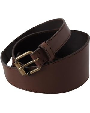 Plein Sud Brown Leather Gold Metal Buckle Belt