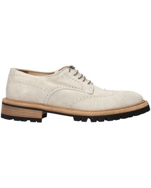 Eleventy Grey Leather Oxfords And Derbies - White