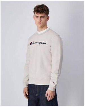 Champion White Cotton Sweatshirt - Grey