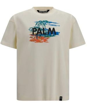 Palm Angels Beige Cotton T - Multicolour