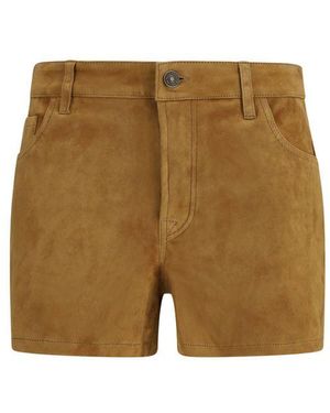 7FOR Beige Camel Hair Bermuda Shorts - Natural