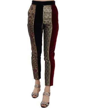 Dolce & Gabbana Dolce Gabbana Jacquard Cropped Tapered Pants - Multicolor
