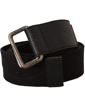 CoSTUME NATIONAL Cotton Ducati Metal Buckle Belt - Black