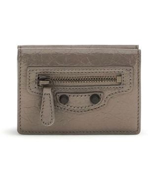 Balenciaga Beige Lamb Ovis Aries Aries Wallet - Grey