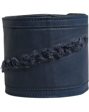 Ermanno Scervino Blue Leather Wide Waist Cintura Belt