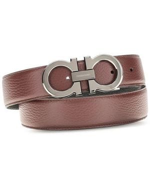 Ferragamo Brown Calf Leather Bos Taurus Belt