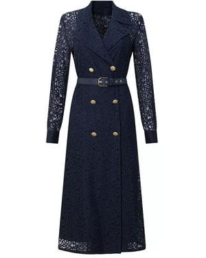 Max Mara Colimbo Lace Coat - Blue