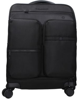 Piquadro Black Fabric Luggage And Travel