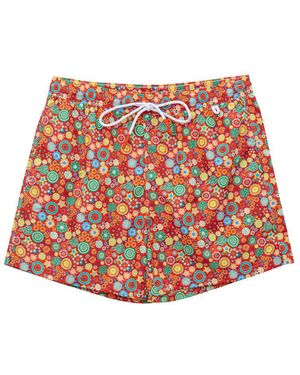 Isaia Polyester Swim Shorts - Red