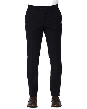 Trussardi Blue Wool Men Trouser - Black