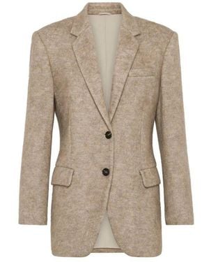 Brunello Cucinelli Beige Cashmere Blazer - Natural
