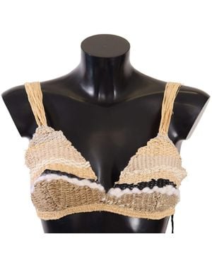 Dolce & Gabbana Chic Crochet Cropped Top - Black