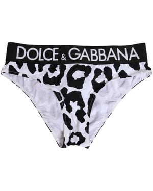 Dolce & Gabbana Leopard Nylon High Waist Panty Underwear And 25+Pa Clothing - Black