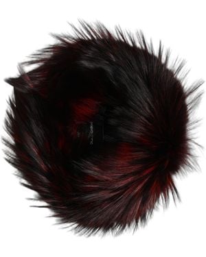Dolce & Gabbana Fox Mink Fur Bucket Capello Hat - Black