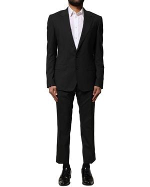 Dolce & Gabbana Black Wool 2 Piece Single Breasted Suit