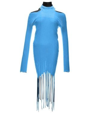 Bottega Veneta Blue Cotton Casual Dress