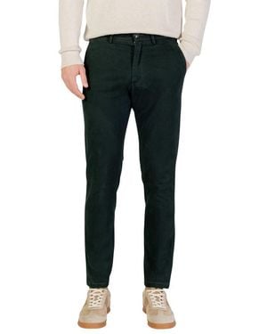Borghese Green Cotton Skinny Trousers - Black