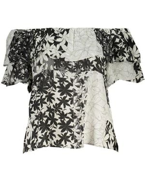 Desigual White Cotton Tops & T - Black