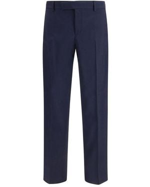 Fendi Blue Wool Oves Aries Dress Pants