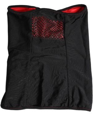 Dolce & Gabbana Nylon Knitted Neck Warmer Balaclava Scarf - Black
