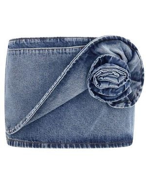 Magda Butrym Blue Cotton Mini Skirt