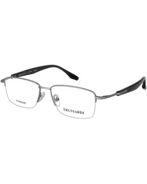 Trussardi Silver Titanium Glasses (frames) - Metallic