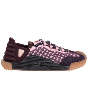 Dolce & Gabbana Multicolour Logo Low Top Ns1 Trainers Shoes - Purple