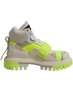 Dolce & Gabbana Multicolour Trekking Boots Trainers Shoes - Green