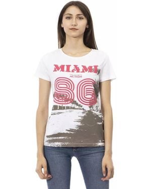 TRUSSARDI ACTION White Cotton T - Red