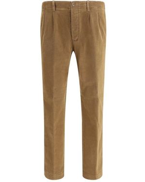 Germano Cotton Slim Pants - Natural