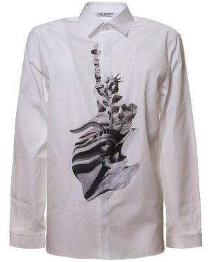 Neil Barrett State Of Liberty Cotton Shirt - Grey