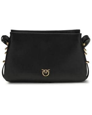 Pinko Calf Leather Bos Taurus Shoulder Bag - Black