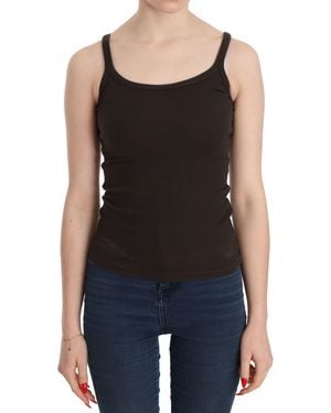 Pink Memories Dark Sleeveless Spaghetti Strap Blouse - Black