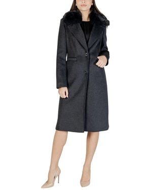 Guess Grey Polyester Coat - Black