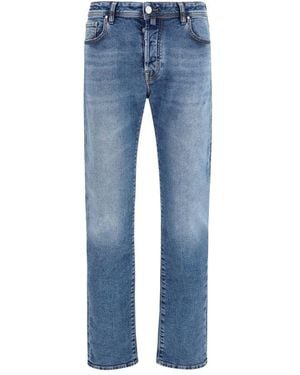 Jacob Cohen Blue Cotton Tapered Jeans