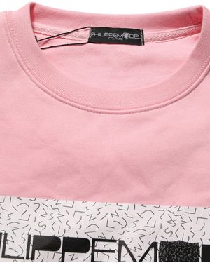 Philippe Model Pink Cotton Logo Long Sleeves Pullover Sweater