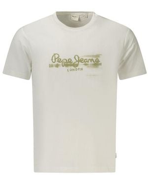 Pepe Jeans Bianco Cotton Men T - Natural