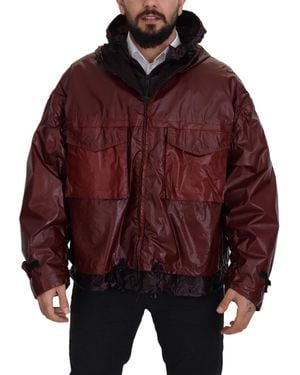 Dolce & Gabbana Bordeaux Cotton Hooded Full Zip Jacket - Red